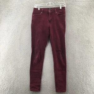 Just Black Skinny Jeans Womens 28 (Actual 28x29) Burgendy Denim Mid Rise Zip Fly - Picture 1 of 15