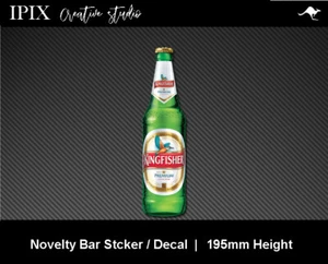 KINGFISHER BEER CAN DECAL | STICKER | BAR | NOVELTY | MAN CAVE | 195MM HEIGHT | - Picture 1 of 1