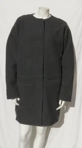 GARNET HILL US Women’s 16 XL Gray Soft Boiled Wool Jewel Neck Snaps Coat MINT - Picture 1 of 7