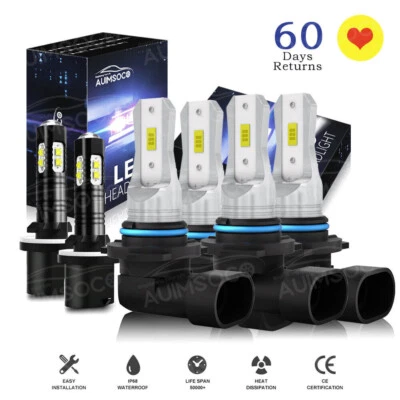 For Cadillac DeVille 2005-1999 6x 8000K Combo LED Headlight +Fog Light Bulbs Kit Foto 1 de 4