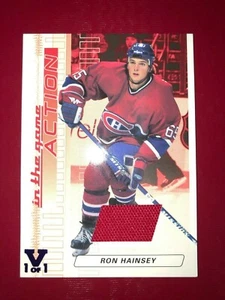 2003-04 ITG Action Game-Used Jerseys #M28 Ron Hainsey #'d 1/1 Vault 1 of 1 - Picture 1 of 2