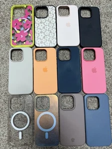 LOT DE 12 coques silicone et plastique pour iPhone 15 Pro avec MagSafe *PAS DE BOITES* - Photo 1 sur 1