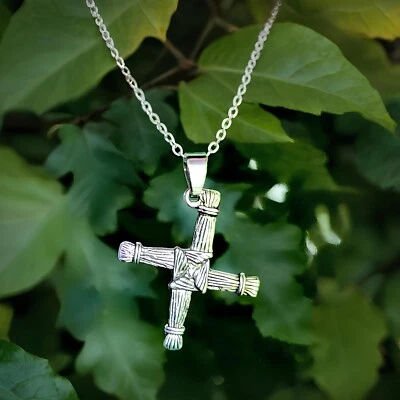 Brigid's Cross Necklace Pendant St Bridget's Irish Celtic Pagan 18" Chain Boxed - Image 1 of 4