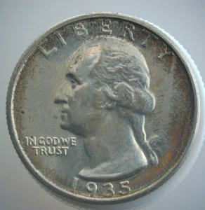 1935-S Washington Quarter About Uncirculated-50 90% Silver San Francisco Mint - Picture 1 of 2
