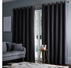 Lucca CHARCOAL Velvet Eyelet Lined Curtains W46" x D72" STUDIO g - RRP 75