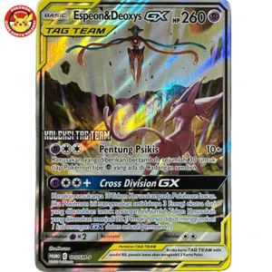 TAG TEAM STAMP Espeon Deoxys GX PROMO 175/SM-P SR SA Alt Art Pokemon Indonesia - Picture 1 of 3