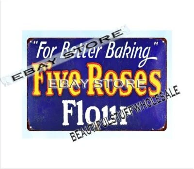 Five Roses Flour bakery cooking kitchen metal tin sign cottage farm plaque plate - Image 1 of 4