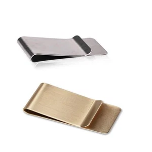Small Pack of 2 Silver & Gold Men's Slim Money Clip Stainless Steel Credit Ca... - Picture 1 of 5