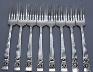 8-Pc Set Oneida Community CORONATION Dinner Fork 7-3/8" Silverplate Flatware - Picture 1 of 7