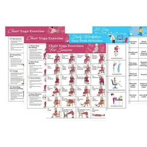 Senior Chair Yoga Chart 11 Pieces Beginners Seated Workout Poster - Picture 1 of 10