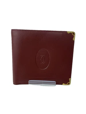 Cartera Cartier plegable de cuero BRW lisa para hombre Foto 1 de 4