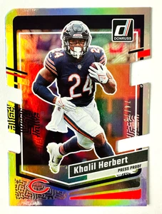 2023 Donruss Khalil Herbert Die Cut SILVER FOIL Card SP #/75 Bears Star! - Picture 1 of 3
