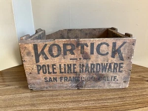 Antique Kortick Pole Line Hardware Manufacturing Crate San Francisco, California - Picture 1 of 18