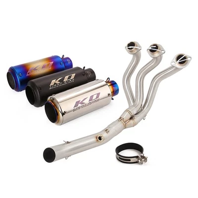 For Yamaha MT-09 XSR900 FZ09 FJ09 2015-2020 Exhaust Tips Front Pipe 51mm Muffler - Image 1 of 4