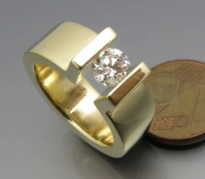 REIF-DESIGN - ELEGANTER BRILLANT SPANNRING - AUS EIGENER GOLDSCHMIEDE - 585 GOLD - Bild 1 von 4