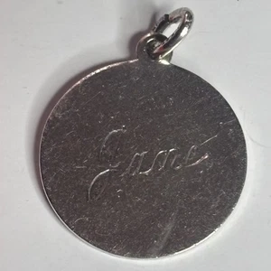 Jane Name graviert .925 Sterlingsilber Vintage Kreis Scheibe Charm Anhänger - Bild 1 von 3
