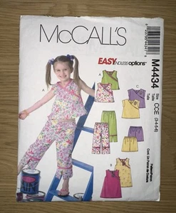 McCalls 4434 Sewing Pattern Child’s Girls’ Top Dress Shorts Capri Size 3 - 6 - Picture 1 of 3