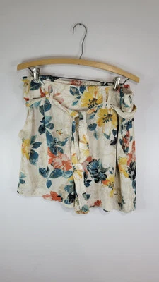 Pantalones Cortos Para Mujer MAURICES Tropicales Florales Cintura Alta Bolsillos con Cinturón Verano M Foto 1 de 4