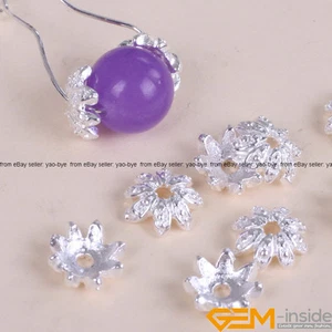 Ciondoli distanziali forma ovale argento tibetano tappi perline oggetti artigianali 7 mm 20 pezzi YB - Foto 1 di 2