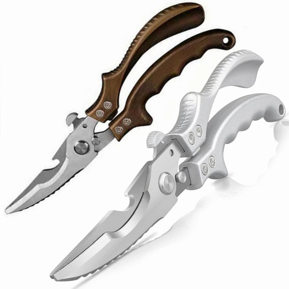 Geflügelschere Küchenschere Edelstahl Fleischschere Gezacktem Rand Knochenschere - Bild 1 von 4