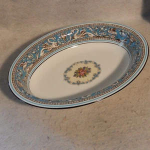 Wedgwood FLORENTINE Turquoise Dragon Oval Serving Vegetable 10" Bowl W2714 - Picture 1 of 6