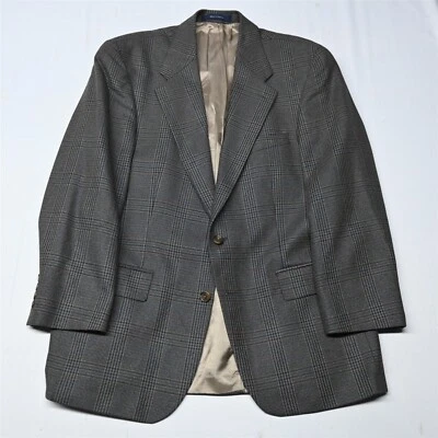 Vtg Chaps Ralph Lauren 42R Brown Blue Glenn Check Blazer Jacket Sport Coat - Image 1 of 4