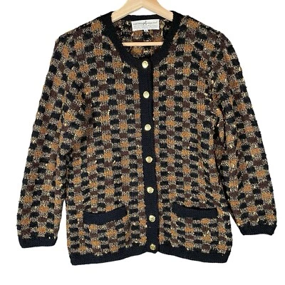 Vintage Peruvian Connection Cardigan Sweater Size P 100% Merino Wool Hand Knit - Image 1 of 4