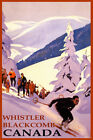 Sports d'hiver Whistler Blackcomb Canada SKI montagnes affiche descente GRATUITE S/H