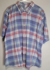 Brooks Brothers Mens 2XL Multicolor Plaid Regent Fit Short Sleeve Shirt XXL - Picture 1 of 5