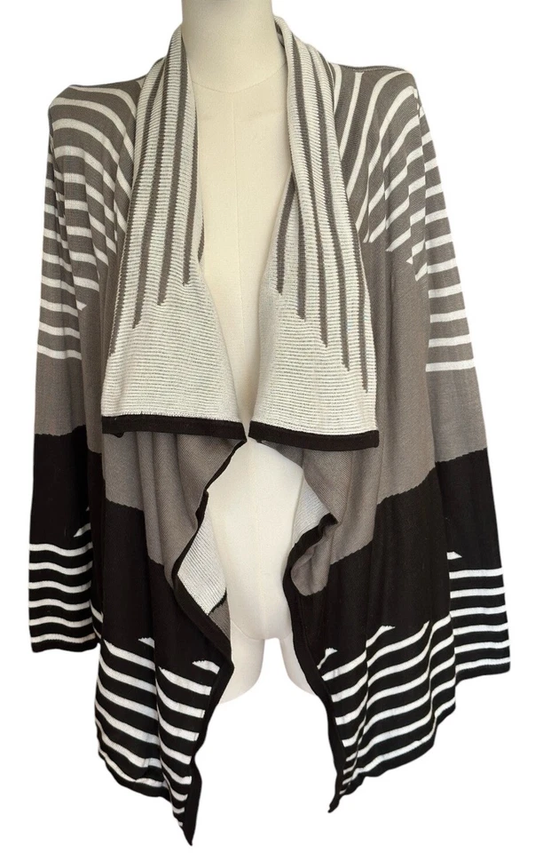 Cárdigan abierto manga larga cascada a rayas Staring at Stars para mujer talla S Foto 1 de 4