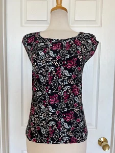 ANN TAYLOR floral top size XXSP petite XXS - Picture 1 of 7
