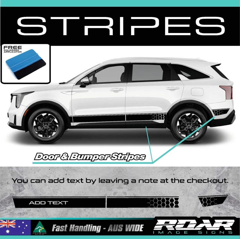 AM 2021-2025 KIA Sorento lateral puerta y parachoques trasero rayas pegatinas hexagonales calcomanías Foto 1 de 1