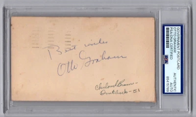 OTTO GRAHAM PSA/DNA CERTIFIED AUTHENTIC SIGNED 1951 POSTCARD AUTOGRAPHED GPC MVP - Image 1 of 3