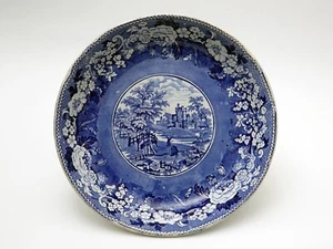 Very large antique blue and white charger. 1800s Measures 13.5 wide x 2 inches - Picture 1 of 4