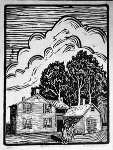 Original woodcut print by Carroll Kehne, Jr. - Picture 1 of 2