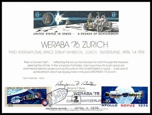 1976 WERABA Souvenir Card SC45 PS-19 CTO Switzerland 8¢ Space Achievement - Picture 1 of 1