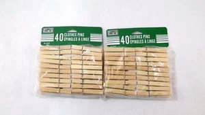 Wood Clothes Pins Laundry Clothesline Chip Clip Clothespins Art Crafts 80 count - Picture 1 of 4