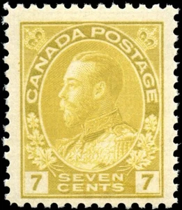 Canada Mint H F-VF 7c Scott #113 1916 King George V Admiral Issue Stamp - Bild 1 von 2