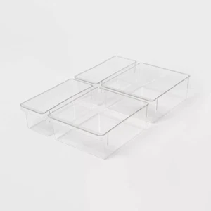 4pc Fridge &Pantry Bin Storage Set Clear:Refrigerator&Pantry Organizers,BPA-Free - Picture 1 of 2