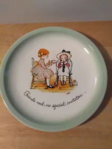 1972 Holly Hobbie Decorative Plate ~ Friends Need No Special Invitation ~ EUC - Picture 1 of 2