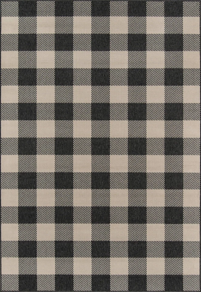 Alfombra Momeni Baja Buffalo Check, 6'7" X 9'6", carbón Foto 1 de 4