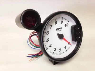 Tacómetro de pedestal Marshall 5", retiro de pico, luz de cambio, bisel negro 3296BLK Foto 1 de 2