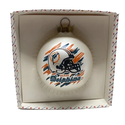 Miami Dolphins Adorno de Navidad Pelota de Vidrio NFL Deportes Coleccionista Serie De Colección Foto 1 de 3