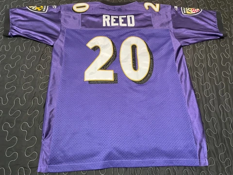 Vtg Stitched Reebok ED REED #20 Baltimore Ravens Jersey Mens Adult sz 52 READ Cover