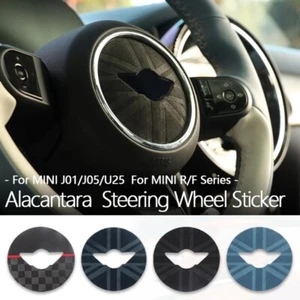 Suede Steering Wheel Sticker For Mini Cooper U25 J01 J05 F65 F66 F54-F60 R50-R61 - Picture 1 of 25