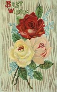 Postal artística de Best Wishes Roses - Imagen 1 de 2