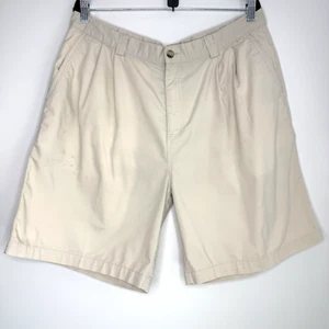VTG Adidas Golf Shorts Men’s 38 Beige Stretch Woven High Rise DEFECT Front Marks - Picture 1 of 7