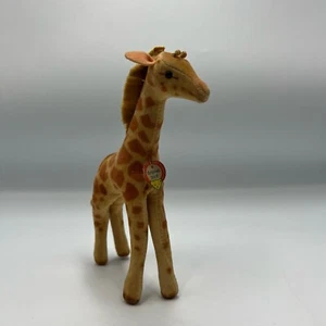 Steiff Giraffe – 1960s Handmade in Germany – Button & Flag with Tags – Velvet - Picture 1 of 12