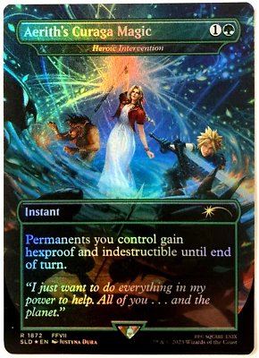 MTG Aerith's Curaga Magic (Rainbow Foil) Secret Lair x Final Fantasy 1872 FFVII - Image 1 of 4
