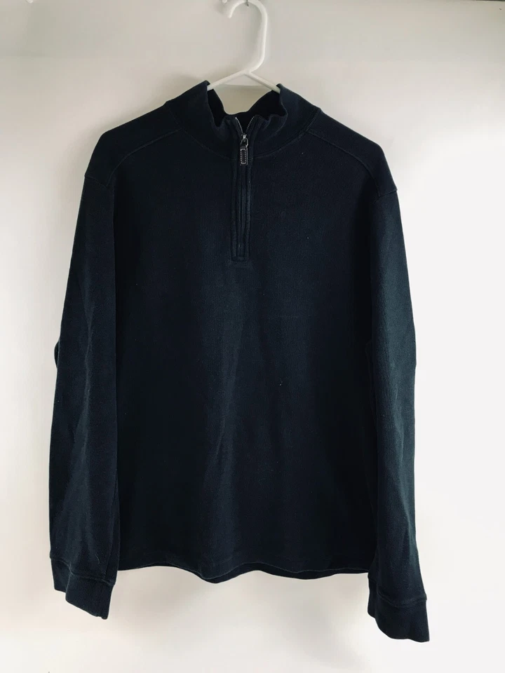 Chaqueta Merona Para Hombre Talla XL Negra Cuarto Cremallera Cuello Simulado Henley Pullover Largo Slv Foto 1 de 4